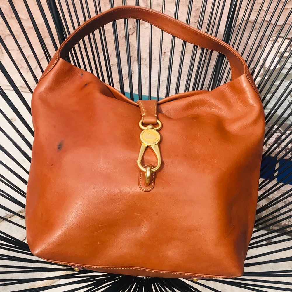 Dooney & Bourke Pebble Leather Logo Lock Hobo